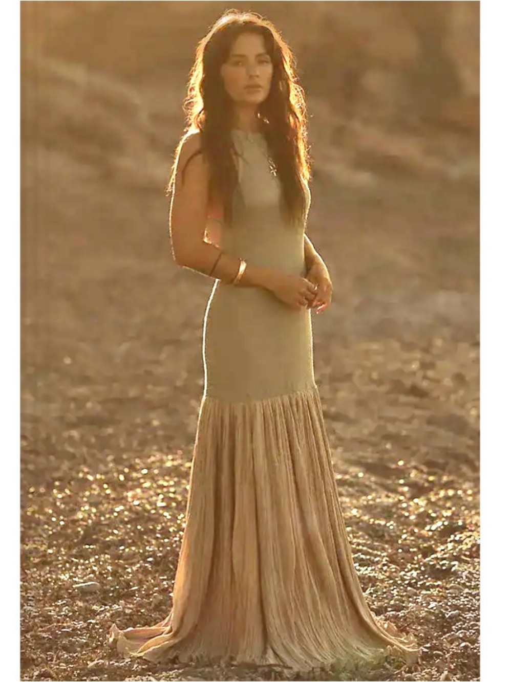 Anthologie Celandine Metallic-Knit Drop-Waist Maxi Dress